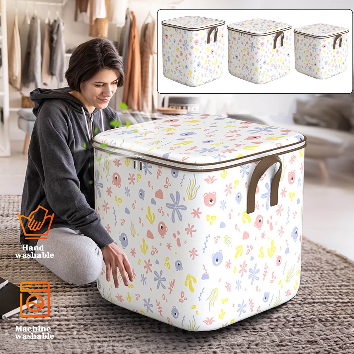 Foldable washable wadrobe Storage Box